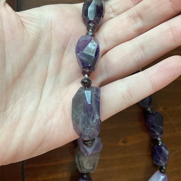 Vintage Barse Amethyst and Garnet Bead Sterling Silver Necklace 120 Grams - Picture 6 of 13